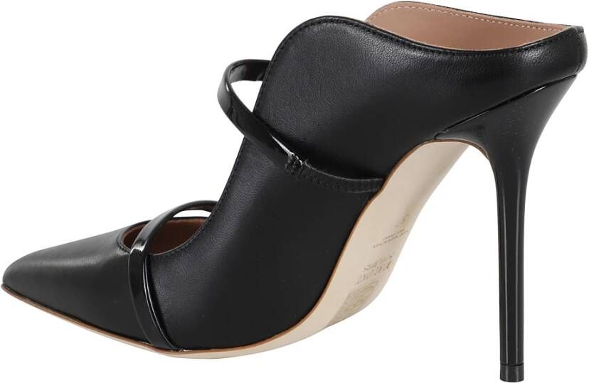 Malone Souliers Zwarte leren puntige neus muiltje