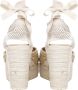 Manebí Beige Espadrilles Sandalen met Enkelveters Beige Dames - Thumbnail 5