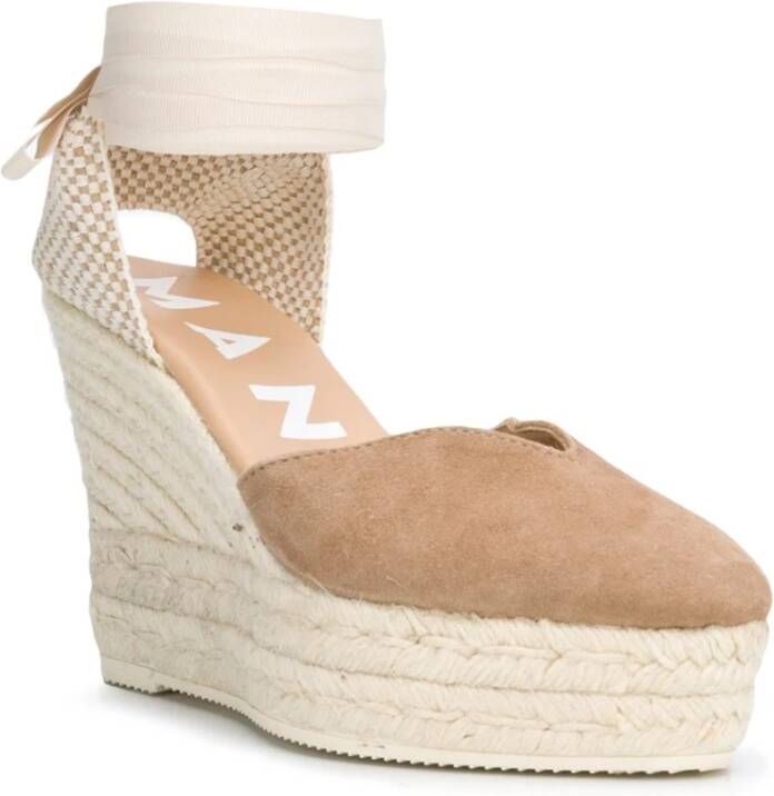 Manebí Beige Platte Schoenen