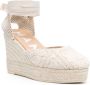 Manebí Yucatan Gehaakte Sleehak Sandalen Beige White Dames - Thumbnail 4