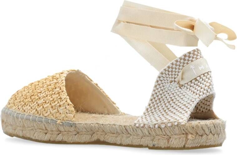 Manebí Espadrilles met logo Beige Dames