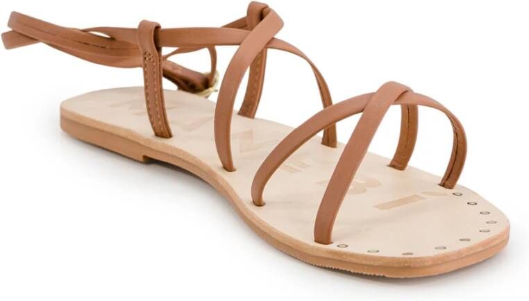 Manebí Flat Sandals Brown Dames