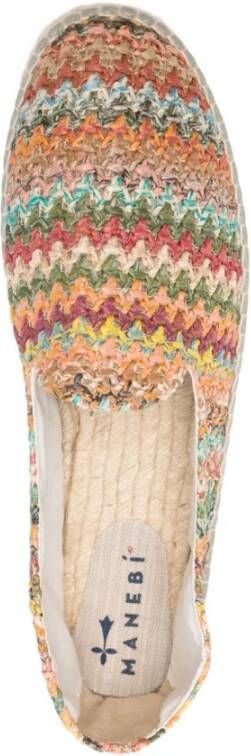 Manebí Geweven Raffia Platte Espadrilles
