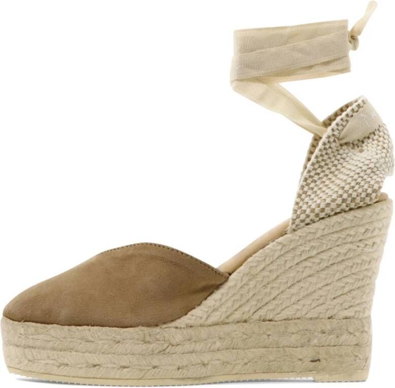 Manebí Hamptons Sleehak Espadrilles Beige Dames