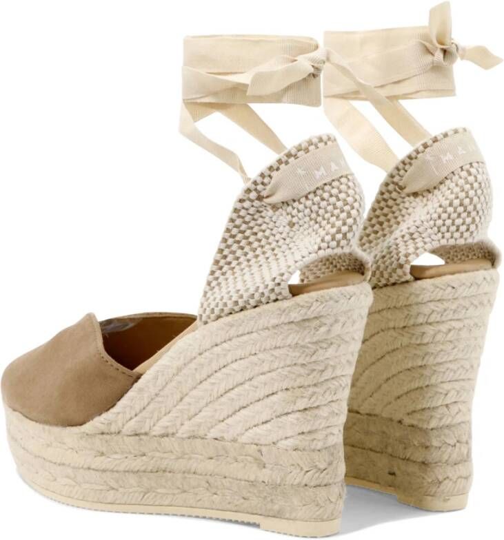 Manebí Hamptons Sleehak Espadrilles Beige Dames