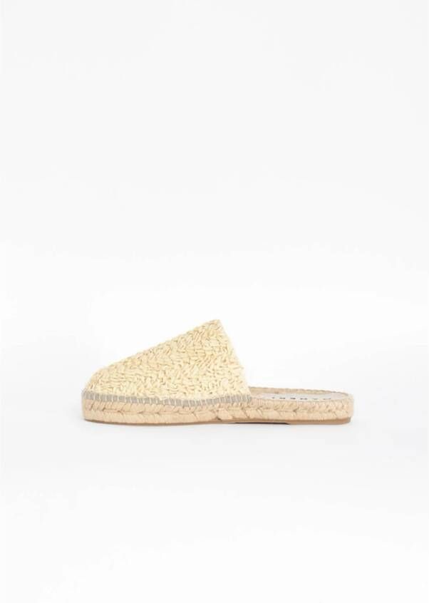 Manebí Handgeweven Raffia Chunky Sandalen