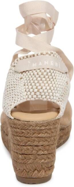 Manebí Lage Sleehak Espadrille Sandaal Vintage Taupe