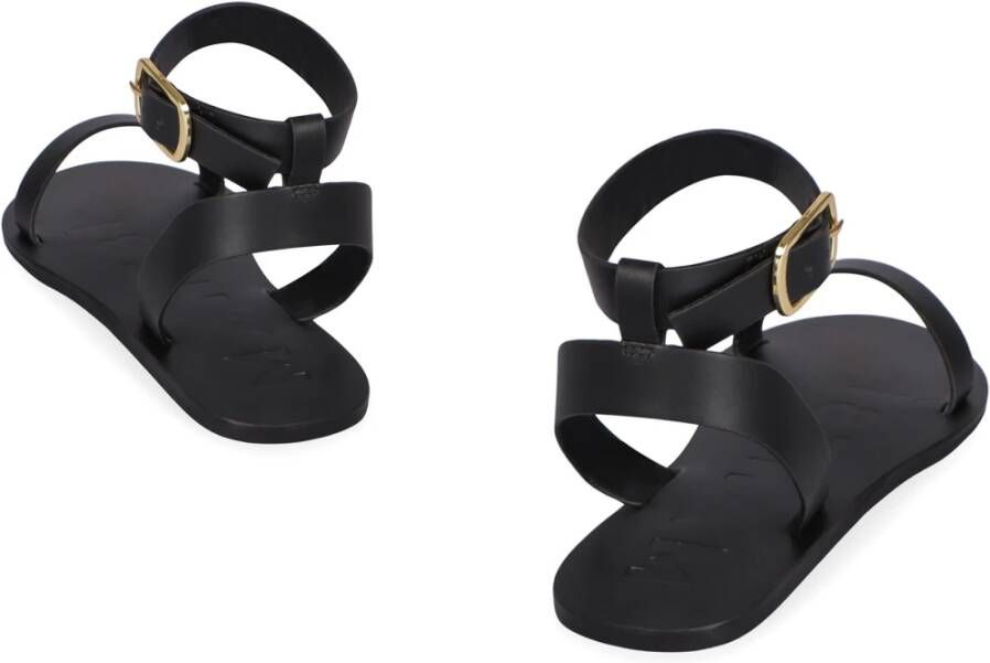 Manebí Leren sandalen met verstelbare enkelband
