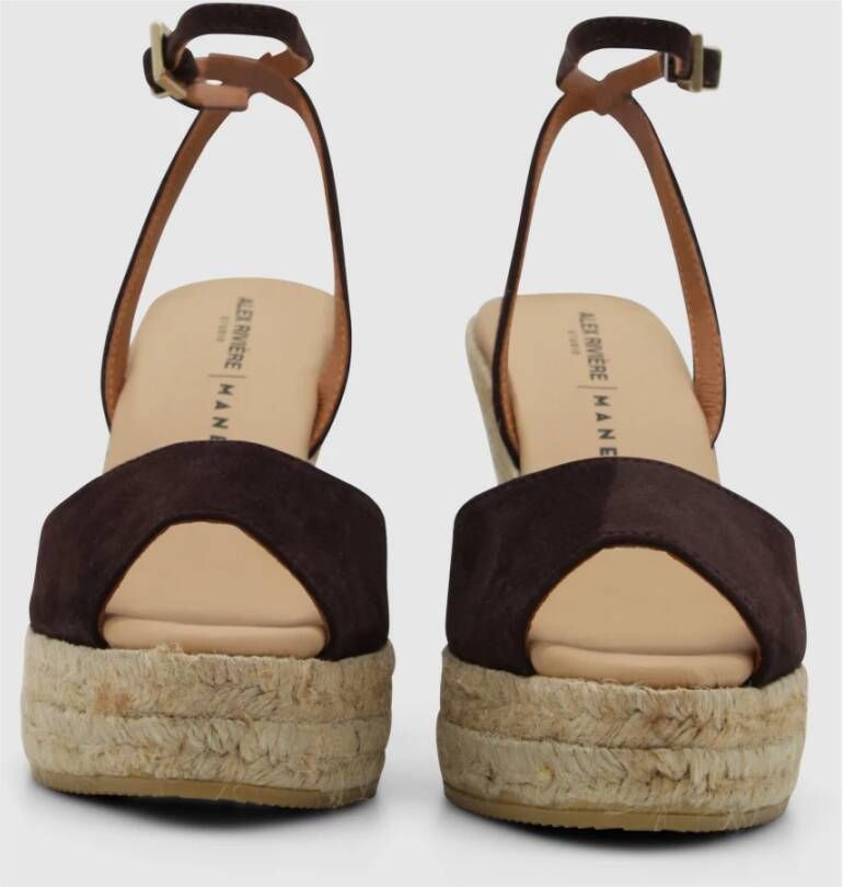 Manebí Riviere Wedges met Plateauzool Brown Dames