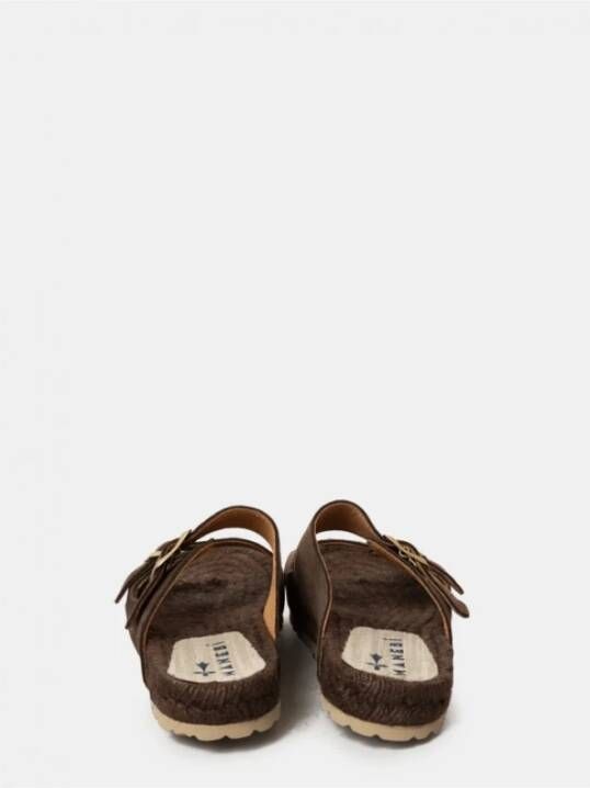 Manebí Suède Cocoa Sandalen met Rubberen Zool