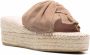 Manebí Suede Knot Platform Sandalen Beige Dames - Thumbnail 2