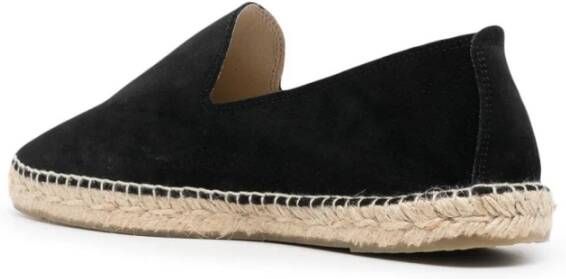 Manebí Zwarte Suède Ronde Neus Espadrilles Black Heren