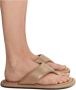 Mango Beige Leren Teenslippers Platte Stijl - Thumbnail 4