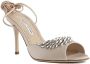 Manolo Blahnik Kristal Detail Satijnen Sandalen Beige Dames - Thumbnail 2