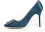 olo Blahnik Blauwe Kristal Gesp Stiletto Hak Schoen - Thumbnail 2