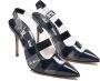 olo Blahnik Blauwe Slingback Pumps met puntige neus - Thumbnail 2