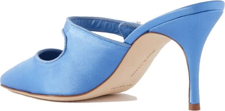 Manolo Blahnik Blauwe Slip-On Jewel Muiltjes