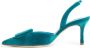 Manolo Blahnik Blauwe Fluwelen Slingback Stilettohakken Blue Dames - Thumbnail 2
