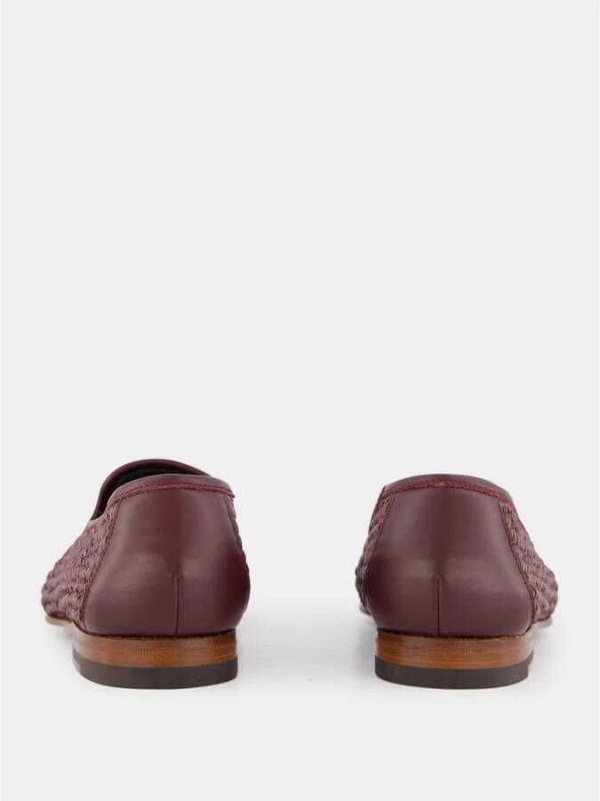 Manolo Blahnik Bruine Raffia Loafers met Leren Afwerking
