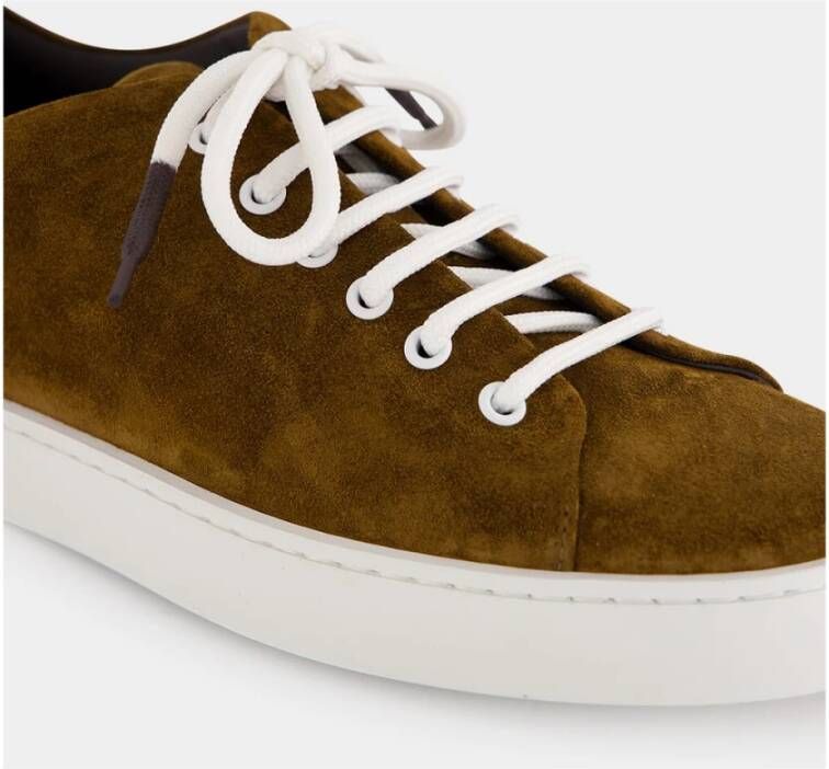 Manolo Blahnik Bruine Suède Lage Sneakers
