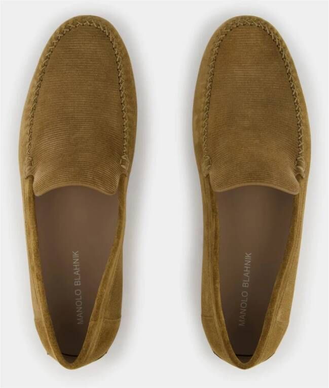 Manolo Blahnik Bruine Suède Loafers