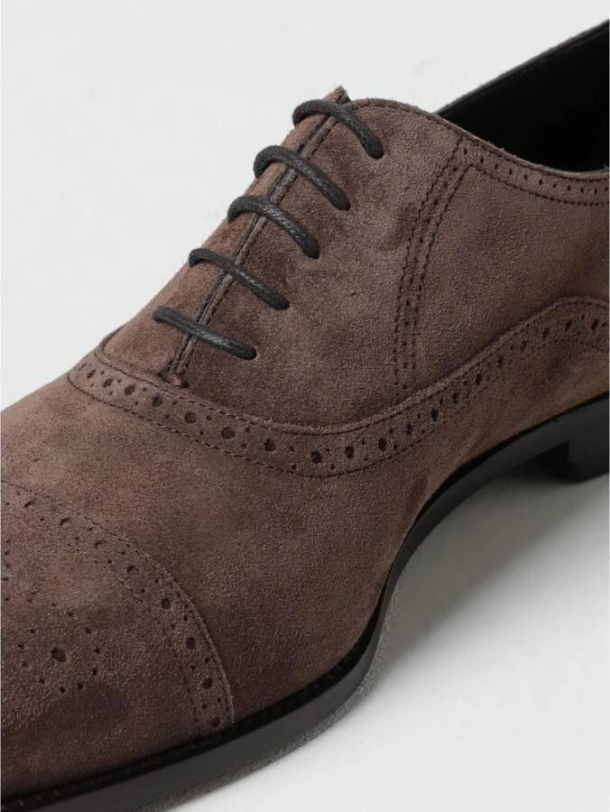 Manolo Blahnik Bruine Suède Oxford Brogue Schoenen