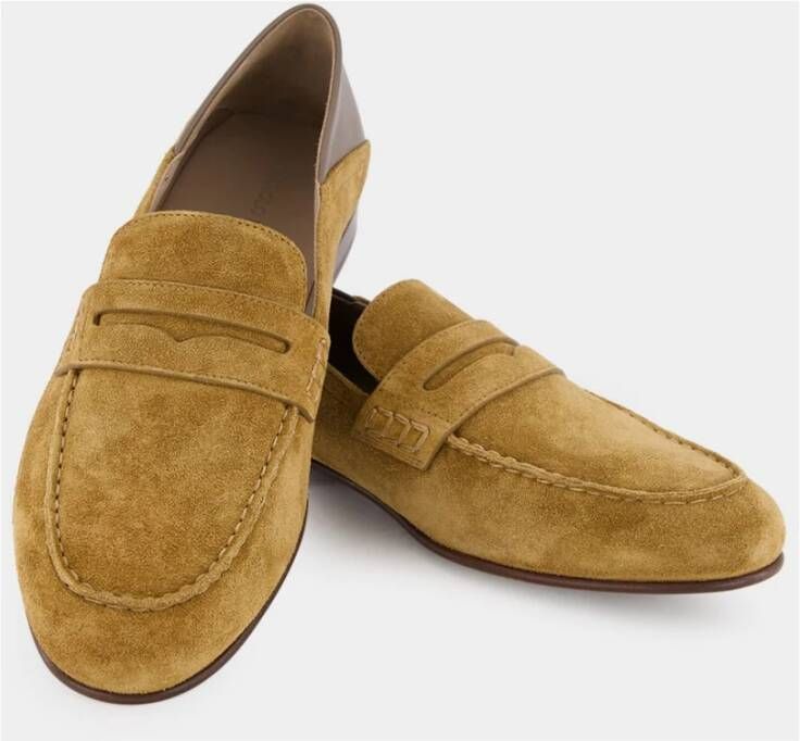 Manolo Blahnik Bruine Suède Penny Loafers