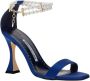 Manolo Blahnik Zijden sandalen met pareldetail Blue Dames - Thumbnail 2