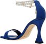 Manolo Blahnik Zijden sandalen met pareldetail Blue Dames - Thumbnail 3