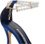 Manolo Blahnik Zijden sandalen met pareldetail Blue Dames - Thumbnail 4