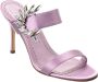 Manolo Blahnik Lila Zijden Sandalen met Kristal Detail Purple Dames - Thumbnail 2