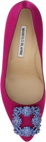 Manolo Blahnik Crystal Detail Silk Pump