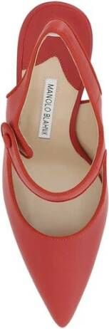 Manolo Blahnik Elegante leren pumps met knoopsluiting