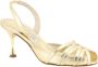 Manolo Blahnik Gouden Metallic Leren Slingback Sandalen Yellow Dames - Thumbnail 2