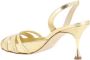Manolo Blahnik Gouden Metallic Leren Slingback Sandalen Yellow Dames - Thumbnail 3