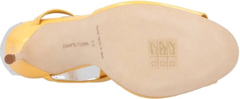 Manolo Blahnik Gele Lakleren Sandalen