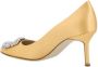 Manolo Blahnik Gele Zijden Satijnen Kristal Pumps Yellow Dames - Thumbnail 3