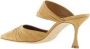Manolo Blahnik Gerimpeld Suède Puntige Hakken Beige Dames - Thumbnail 3