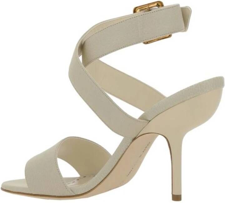 Manolo Blahnik Gevlochten Stiletto Hak Kalfsleren Sandalen