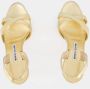 Manolo Blahnik Gouden Metallic Leren Slingback Sandalen Yellow Dames - Thumbnail 8
