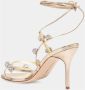 olo Blahnik Gouden Satijnen Strappy Sandalen - Thumbnail 2