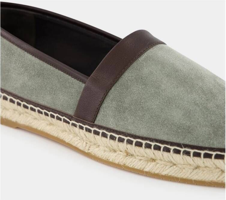Manolo Blahnik Groene Kalver Suede Espadrilles