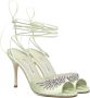Manolo Blahnik Groene sandalen met kristallen en kegelhak Green Dames - Thumbnail 6