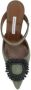 Manolo Blahnik Kralenapplicatie Raffia Flare Hiel Pumps Green Dames - Thumbnail 4