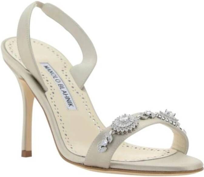 Manolo Blahnik Kristal Beige Pump Slingbacks Beige Dames
