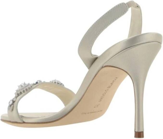 Manolo Blahnik Kristal Beige Pump Slingbacks Beige Dames
