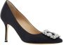Manolo Blahnik Satijnen Pumps met Kristallen Gesp Black Dames - Thumbnail 2