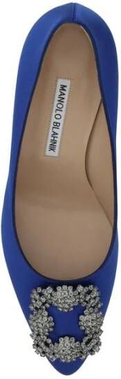 Manolo Blahnik Kristal Gesp Zijden Pumps