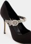 olo Blahnik Kristalband Zwarte Satijnen Pumps - Thumbnail 2