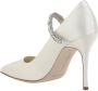 Manolo Blahnik Zijden Satijn Juweel Stiletto Pumps Black Dames - Thumbnail 2